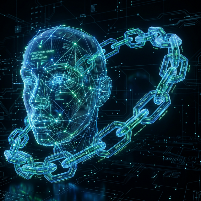 Blockchain Face Attendance Icon